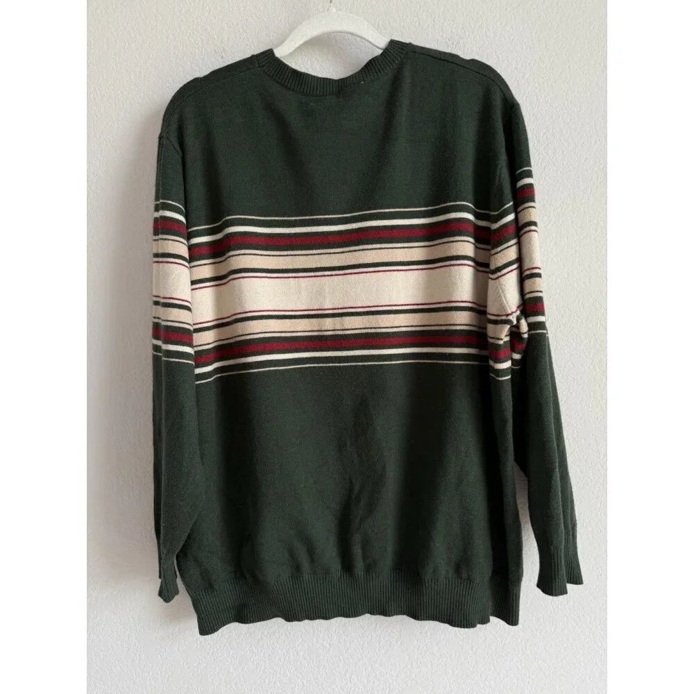 Savage X Fenty Lit Leisure Knit Green Shade Striped Sweater Size 2X Unisex‎